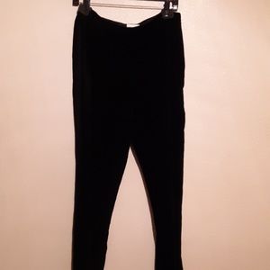 Black velvet pants